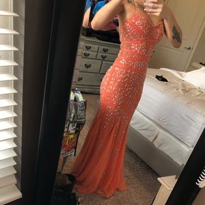 Beaded mermaid prom dress